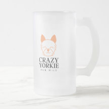 Crazy Yorkie Custom Frosted Beer Mok
