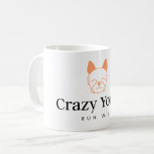 Crazy Yorkie keramische koffie & warme drank mok (Voorkant links)
