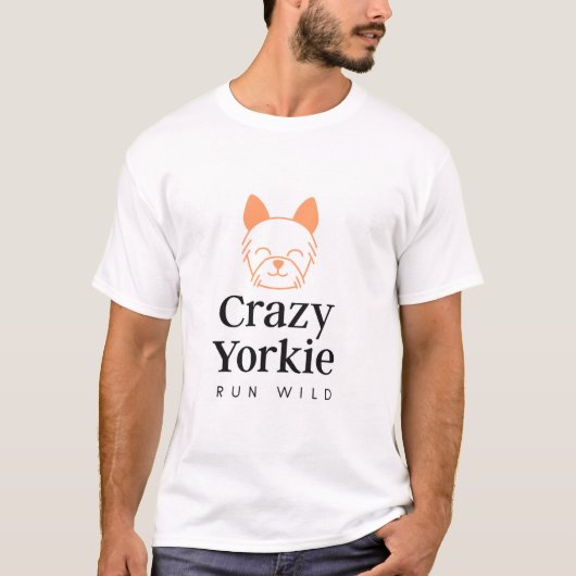 Crazy Yorkie Men's Basic T-Shirt (Voorkant)