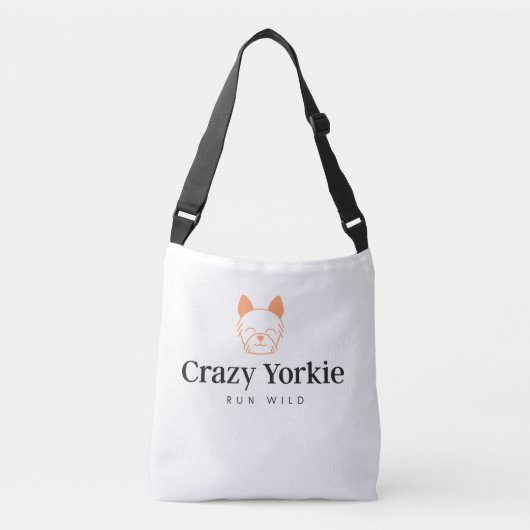 Crazy Yorkie Premium Canvas Bag Crossbody Tas (Voorkant)