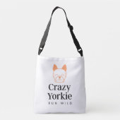 Crazy Yorkie Premium Canvas Bag Crossbody Tas (Achterkant)