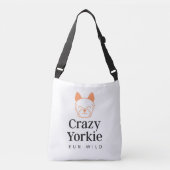 Crazy Yorkie Premium Canvas Bag Crossbody Tas (Voorkant)