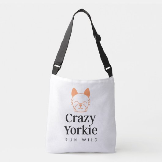 Crazy Yorkie Premium Canvas Bag Crossbody Tas (Voorkant)