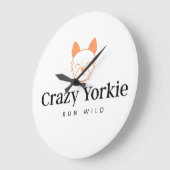 Crazy Yorkie Time Muur Klok (Hoek)