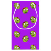 Crazy zombie hoofd paars klein cadeauzakje (Achterkant)