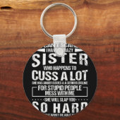 Crazy zuster die veel overvalt sleutelhanger (Voorkant)