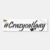 #crazycatlady bumper sticker (Voorkant)