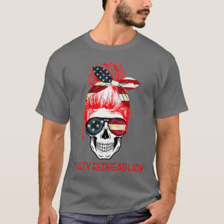 CrazyRedheadLadySkull T-shirt