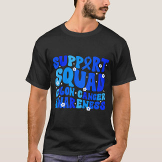 Crc colon cancer awareness support squad blue t-shirt