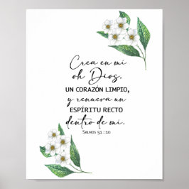 Crea en mi oh Dios, salmos 51 Póster Poster