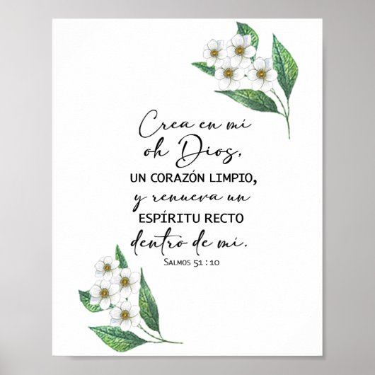 Crea en mi oh Dios, salmos 51 Póster Poster (Voorkant)
