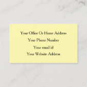 Crea Ivory Geel Moderne Minimalistische Profession Visitekaartje (Achterkant)