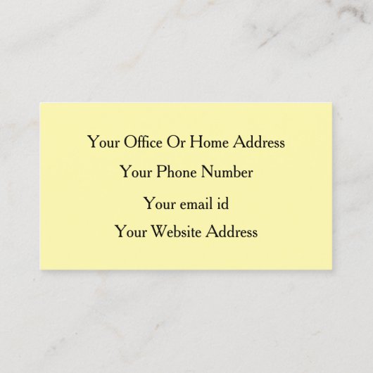 Crea Ivory Geel Moderne Minimalistische Profession Visitekaartje (Achterkant)