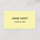 Crea Ivory Geel Moderne Minimalistische Profession Visitekaartje (Voorkant)