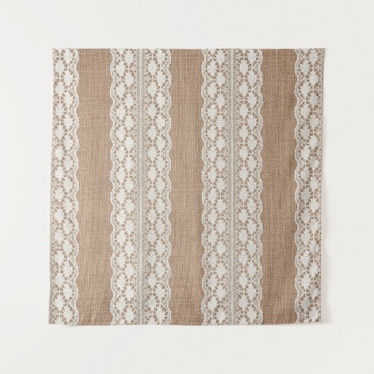 Crea wit kant: jute textuur wandkleed (Voorkant)