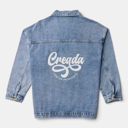 Creada Con Un Proposito Christelijk Spaans Denim Jacket (Achterkant)