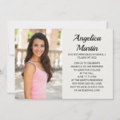 Cream 2-Sided 3 Photo Graduparty Invitation Kaart (Voorkant)