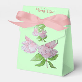 Cream achtergrond  roze bloemen voor bruiloft bedankdoosjes