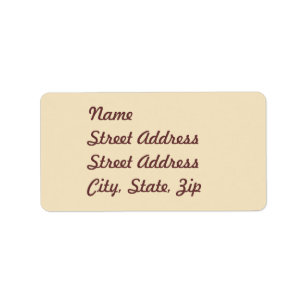 Cream Address Sticker
