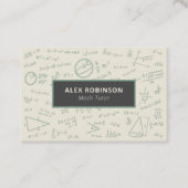 Cream Algebra Wiskunde Tutor visitekaartje (Voorkant)