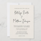 Cream all in one Fun Script Minimalist Weddenschap Kaart (Voorkant)