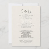 Cream all in one Fun Script Minimalist Weddenschap Kaart (Achterkant)