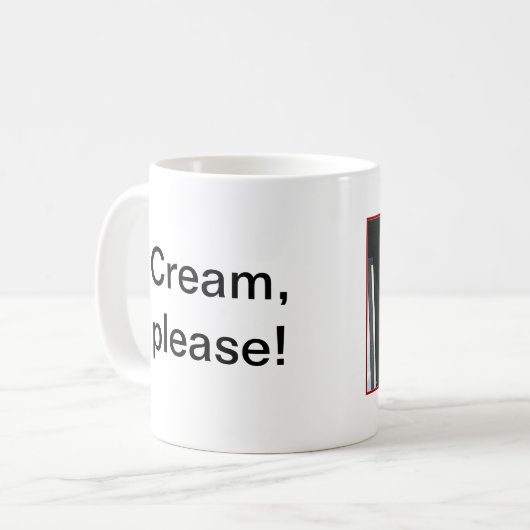 Cream, alsjeblieft. mok koffie (Voorkant links)