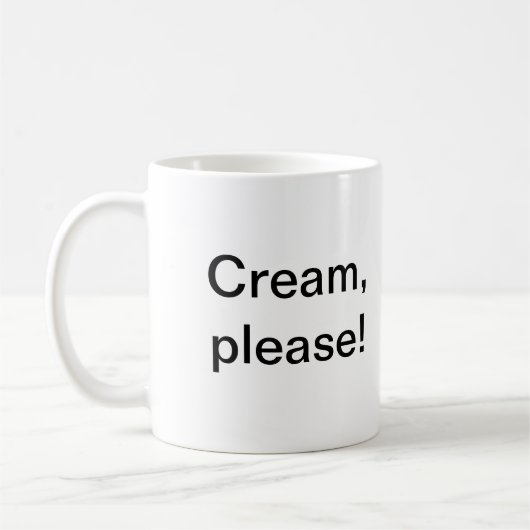 Cream, alsjeblieft. mok koffie (Links)