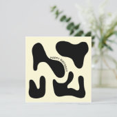 Cream and Black Abstract Art Birthday-kaart Kaart (Staand voorkant)