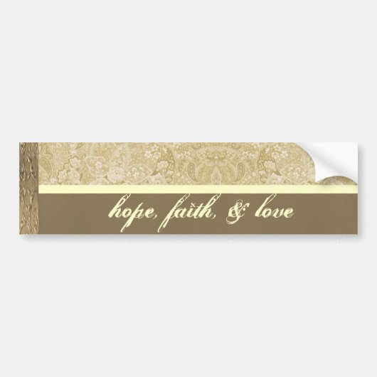 Cream and Bronze Paisely Bumpersticker (Voorkant)