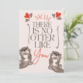 Cream and Brown Otter Pun Mother's Day Card Feestdagenkaart (Staand voorkant)