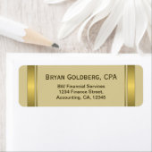 Cream and Gold Bord CPA Accountant Adresetiketten Etiket (Insitu)