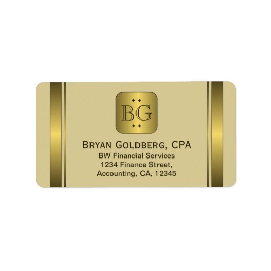 Cream and Gold Bord Elegant Adresetiketten Etiket (Voorkant)