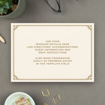Cream and Gold Border Wedding