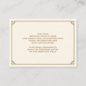 Cream and Gold Border Wedding Informatiekaartje (Voorkant)