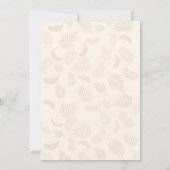 Cream and Gold Floral Leaves Branch Muslim Wedding Kaart (Achterkant)