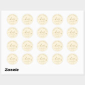 Cream and Gold His Favorite Wedding Treat Bag Ronde Sticker (Vel)