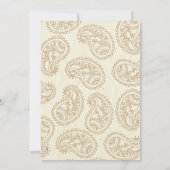 Cream and Gold Paisley Islamic Mehndi Ceremonony Kaart (Achterkant)
