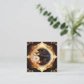 Cream and Gold Scrapbook Style Vierkante Visitekaartje (Staand voorkant)
