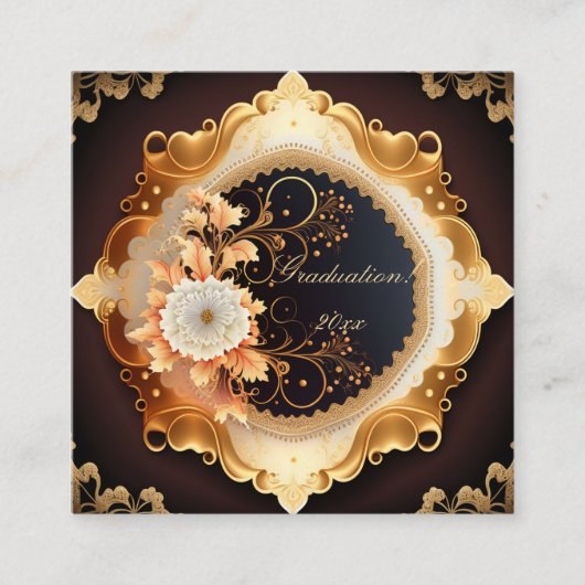 Cream and Gold Scrapbook Style Vierkante Visitekaartje (Voorkant)