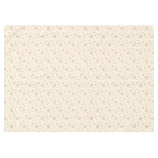Cream and Gold Snowflake Tablecloth Tafelkleed (Voorkant (Horizontaal))