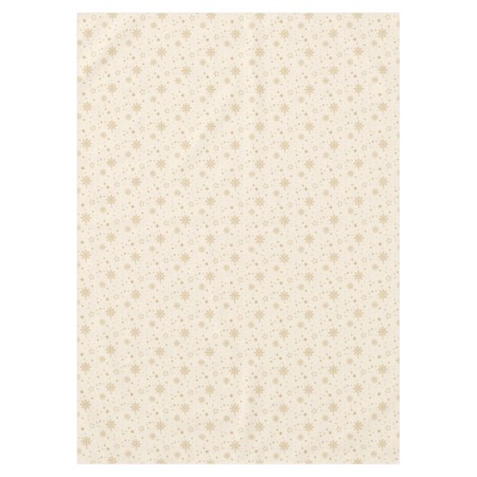 Cream and Gold Snowflake Tablecloth Tafelkleed (Voorkant)