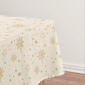 Cream and Gold Snowflake Tablecloth Tafelkleed (Voorbeeld)