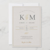 Cream And Gray Simple Minimalist Elegant Wedding Kaart (Voorkant)