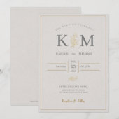 Cream And Gray Simple Minimalist Elegant Wedding Kaart (Voorkant / Achterkant)