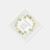 Cream and Gray Wedding floral personalized Servet (Hoek)