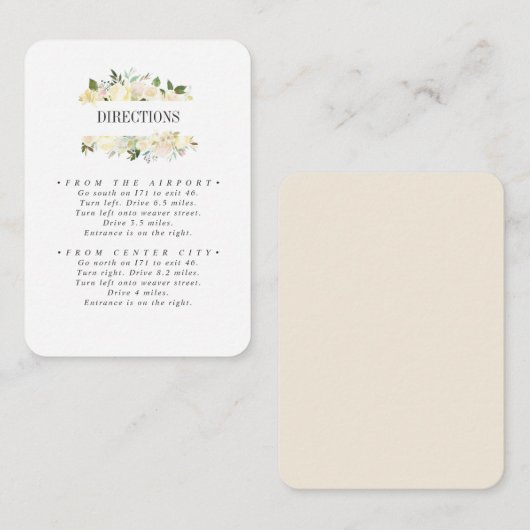Cream and Ivory WEDDING Routebeschrijving Informatiekaartje (Voorkant / Achterkant)