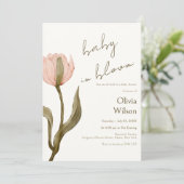 Cream and Pink Watercolor Kaart (Staand voorkant)