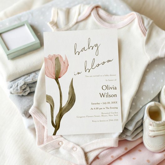 Cream and Pink Watercolor Kaart