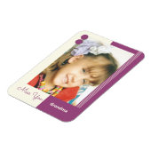 Cream and purple miss you grandma foto magneet (Linkerzijde)